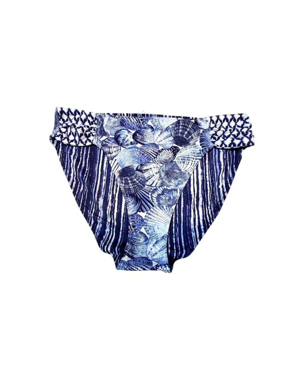 Tommy Bahama Womens XL Reversible Bikini Bottom Blue Shells Print Sun Protection